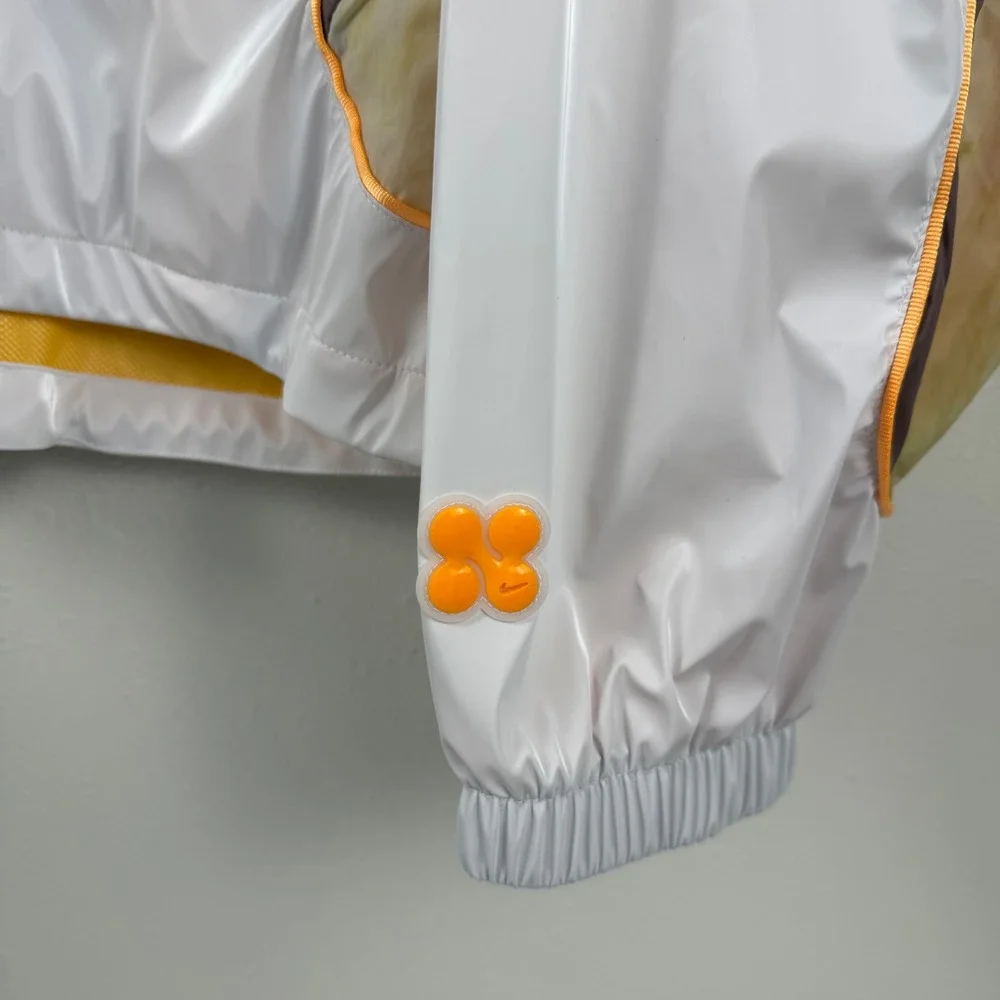 Nike Men's White Orange Sportswear Track Jacket Full Zip‎ Lightweight XL HJ3290